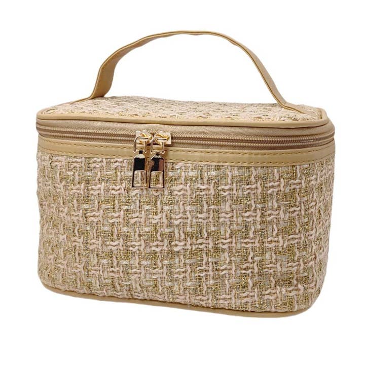 MiMi Wholesale - Wholesale Makeup/Cosmetic Bag - Tweed Double Zip Cosmetic Bag11