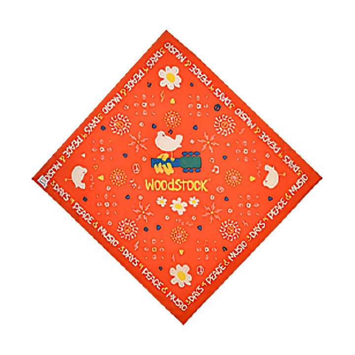 Bandana Woodstock Peace Flower 22 x 22 pour la vente par Gypsy Rose