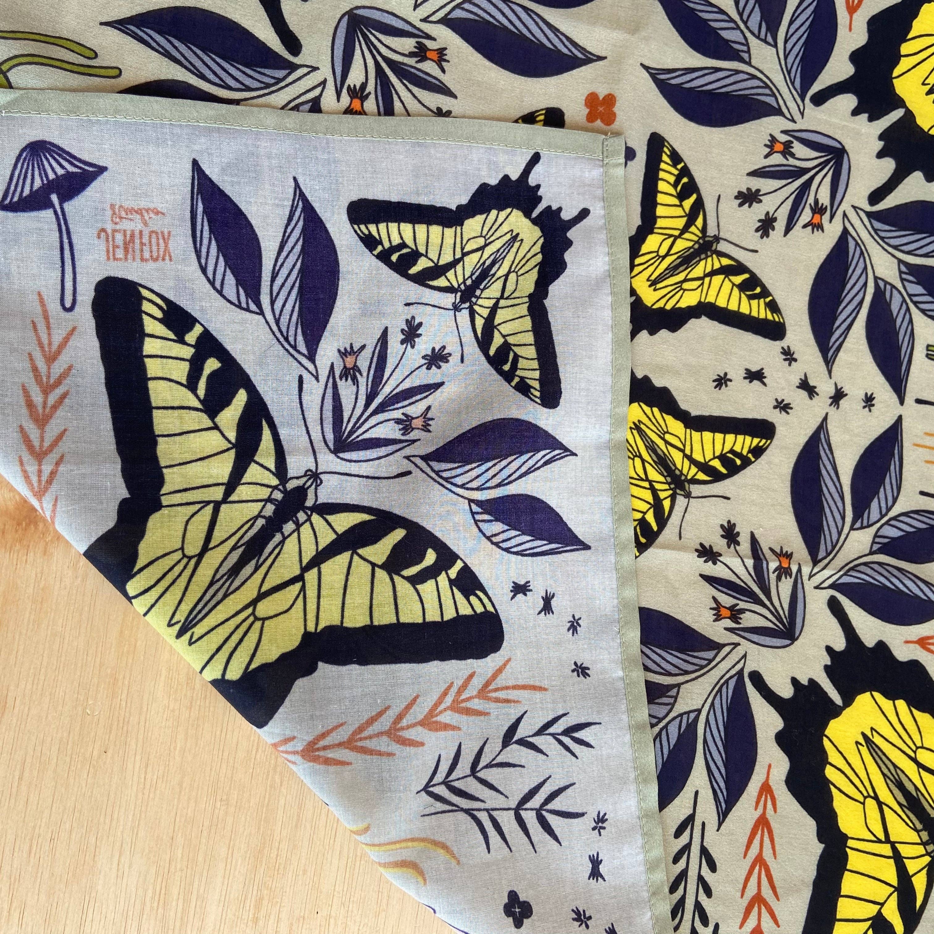 Jen Fox Studio - Wholesale Bandana - Women's - Swallowtail Butterfly Bandana in Organic Cotton1