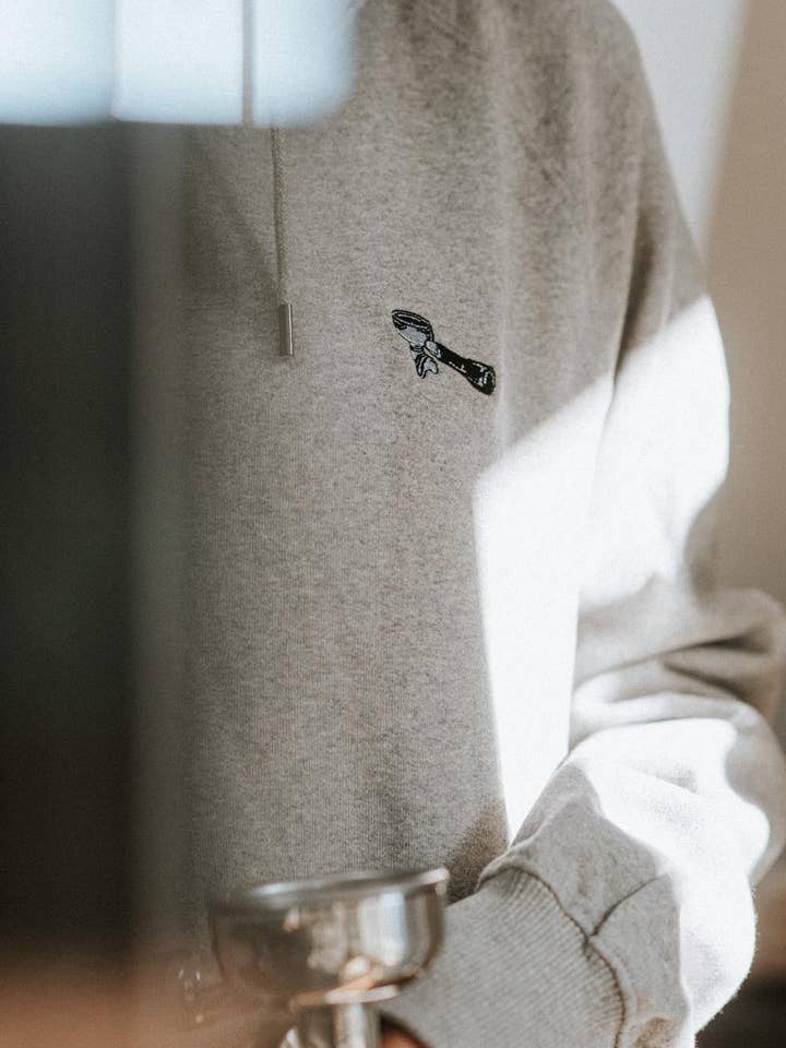 Portafilter | Embroidered organic cotton women's hoodie for wholesale by Fashion Drinks