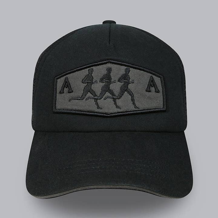 Running Man Trucker Cap (Black) for wholesale by Apostle Tactical