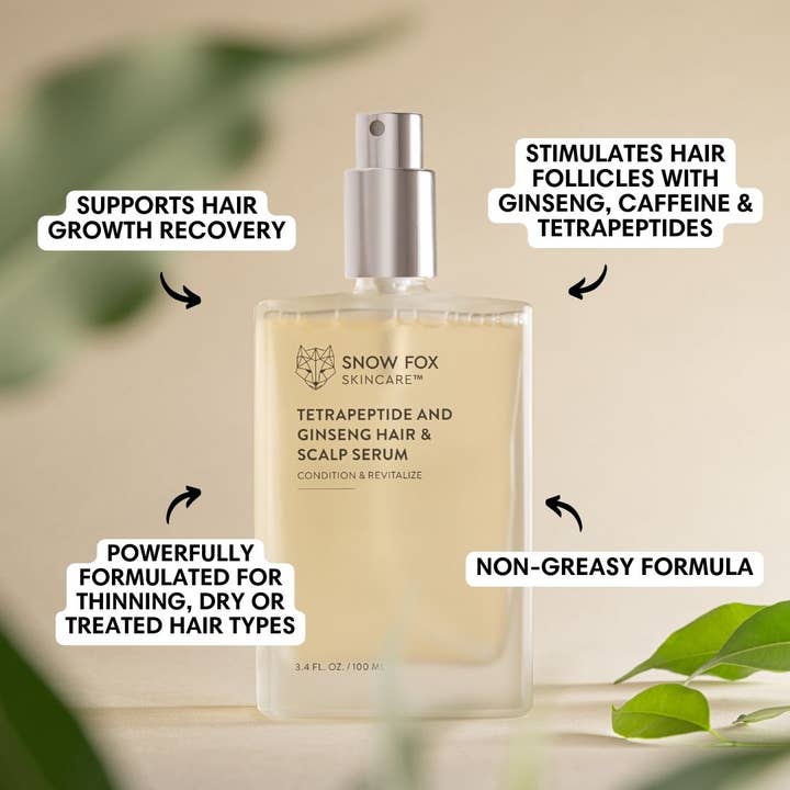 Snow Fox Skincare - Wholesale Hair Serum - Tetrapeptide And Ginseng Hair & Scalp Serum1