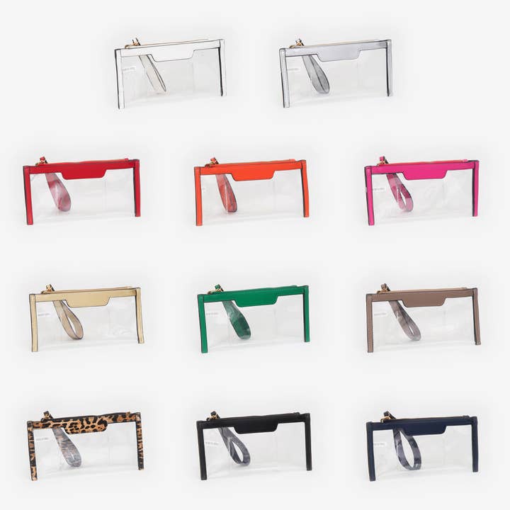 Sensibling Corp. - Wholesale Clutch Bag - Women's - Transparent Flap Wristlet Pouch / Clutch Bag10
