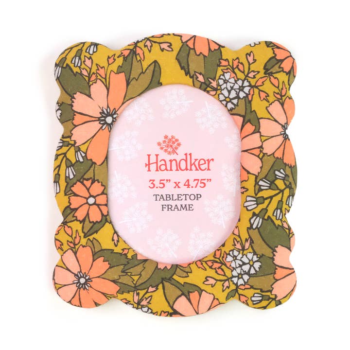 Daisy Fabric Desktop Frame 3.5"x4.75" for wholesale by Handker Bandanas