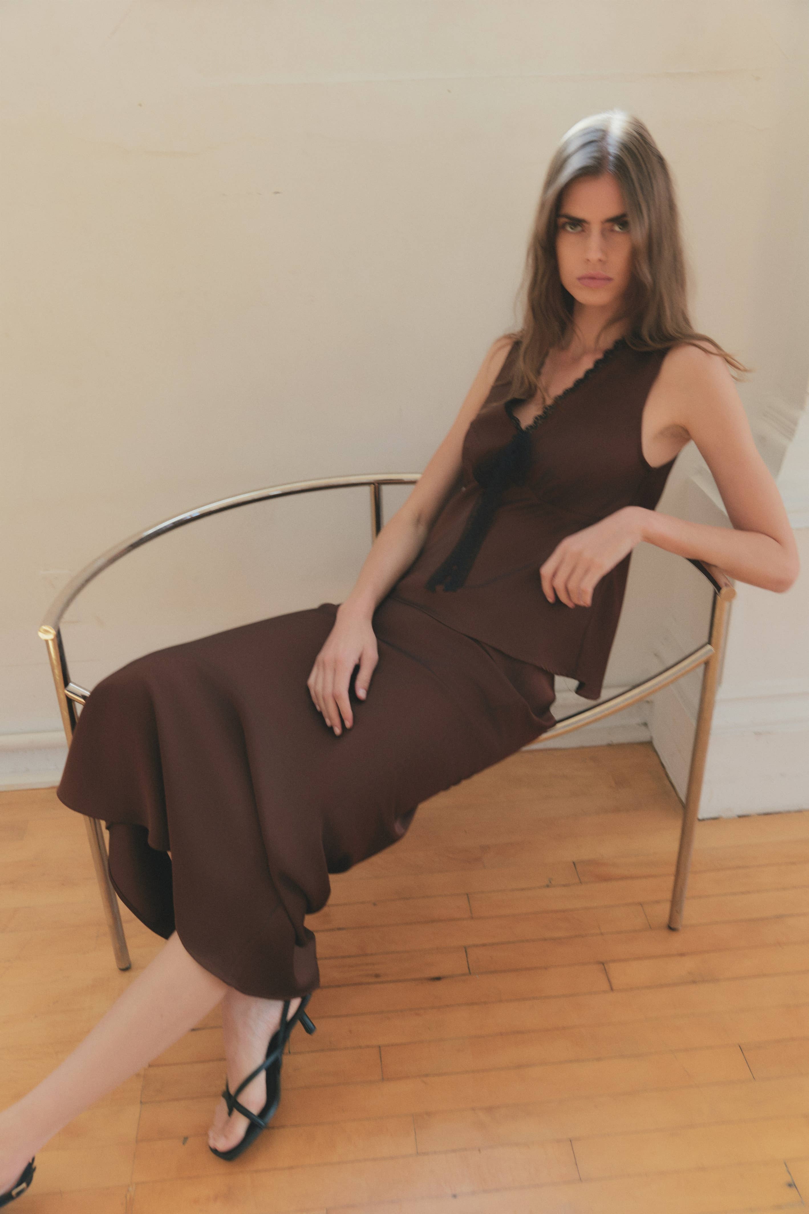 MOD REF - Wholesale Blouse - Women's - The Aurora Top | Lace Trim Satin Top10