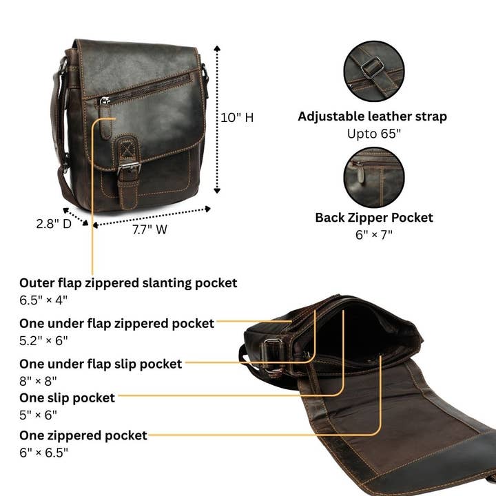 Minori Leather - Wholesale Messenger Bag - Unisex - Dallas Leather Crossbody Bag – Unisex – Brown3