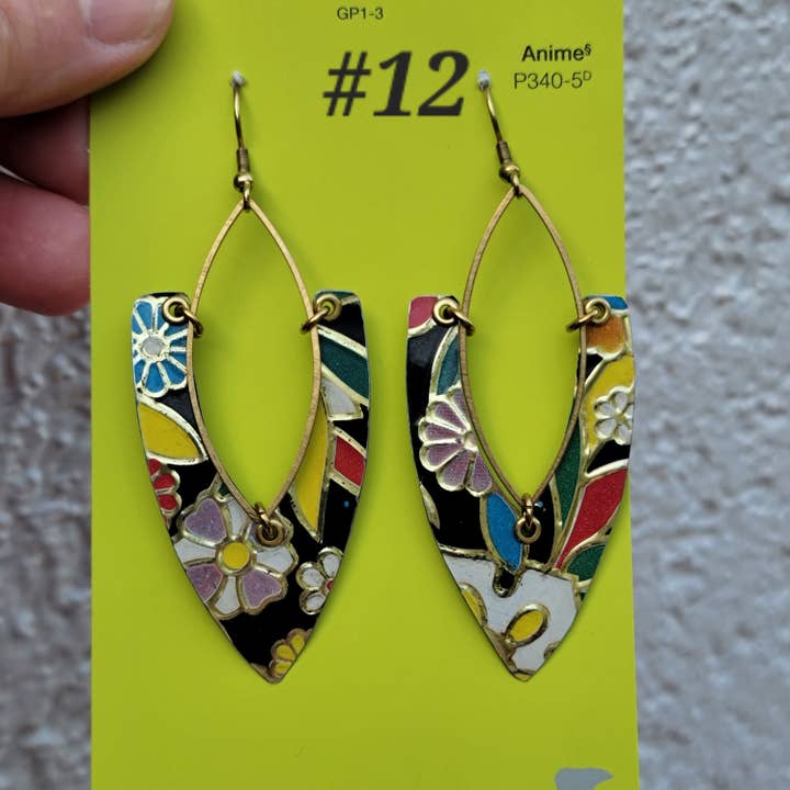 Verdilune - Wholesale Dangle Earrings - Dark Floral Collection - Repurposed Tin Jewelry21
