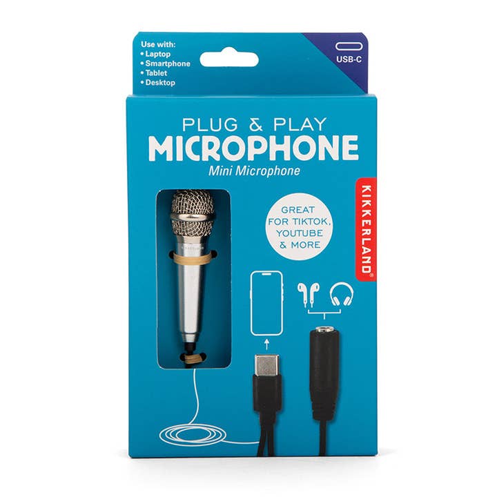 Plug & Play Microphone for wholesale by Kikkerland Design Inc