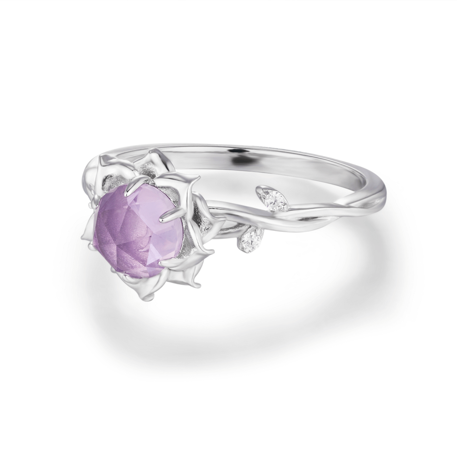Azura Jewelry – wholesale Multi-stone ring – Moonflower Amethyst Ring2