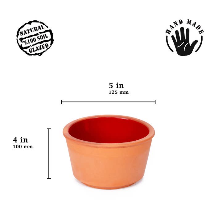 Hakan - Wholesale Serve Bowl - Colorful Terra Cotta Earthen Mud Clay Serving Bowl Set of 3