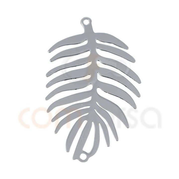 Entrepieza hoja palmera 20 x 32 mm Plata 925 para venta al por mayor de COM FORSA SL