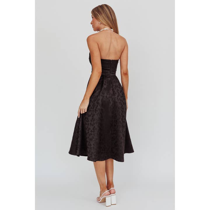 One and Only Collective - Wholesale Dress - Women's - JACQUARD FLORAL MIDI DRESS