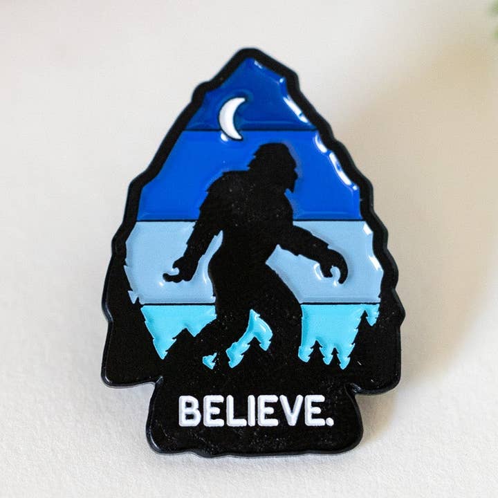 Bigfoot Believe Enamel Pin for wholesale by Squatchy