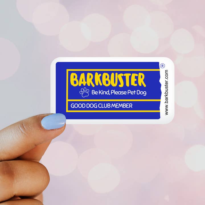 Barkbuster Membership Card Millennial Inspired Sticker for wholesale by Wildside Dog Gear