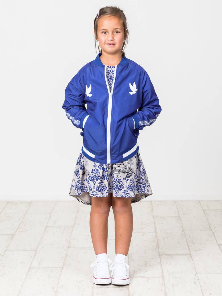 KR1213 BLÅ DRAKE BOMBERJACKA för wholesale av Radicool Kids