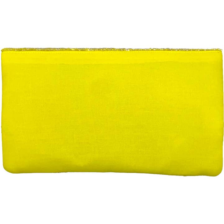 Pizzazz, Inc. - Wholesale Clutch Bag - Women's - YELLOW FLORAL BEADED CLUTCH1