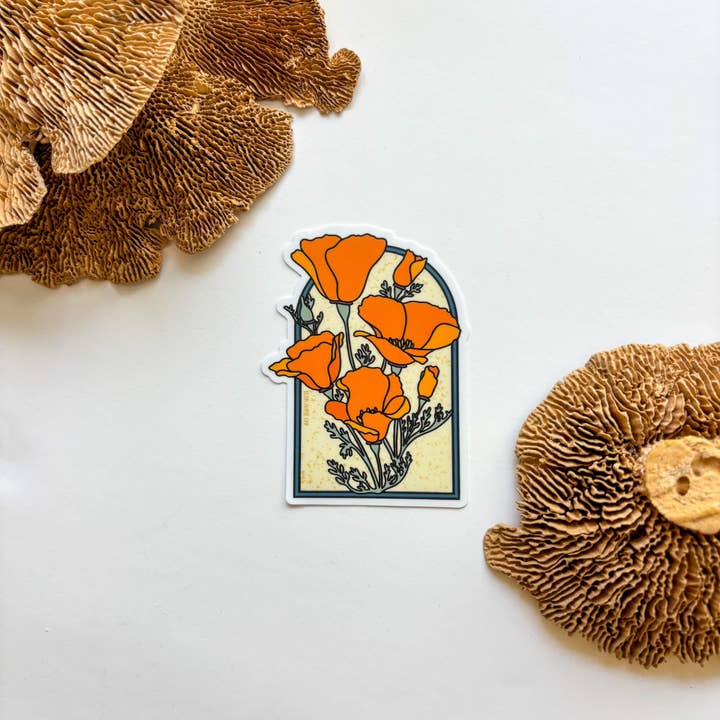 Bean Horse Car Designs - Wholesale Sticker - California Poppies Arch Sticker2