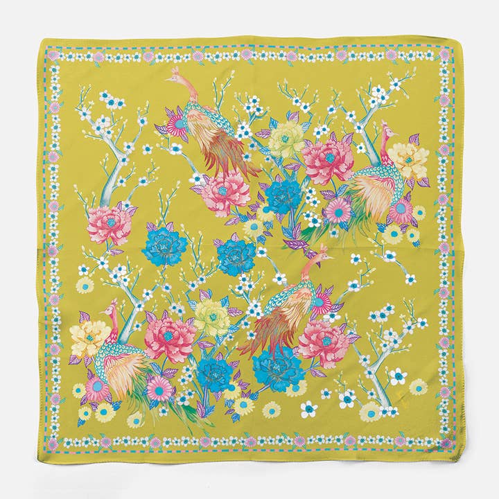 70 x 70cm Ave Oro Celeste Scarf for wholesale by Florentina Fischer