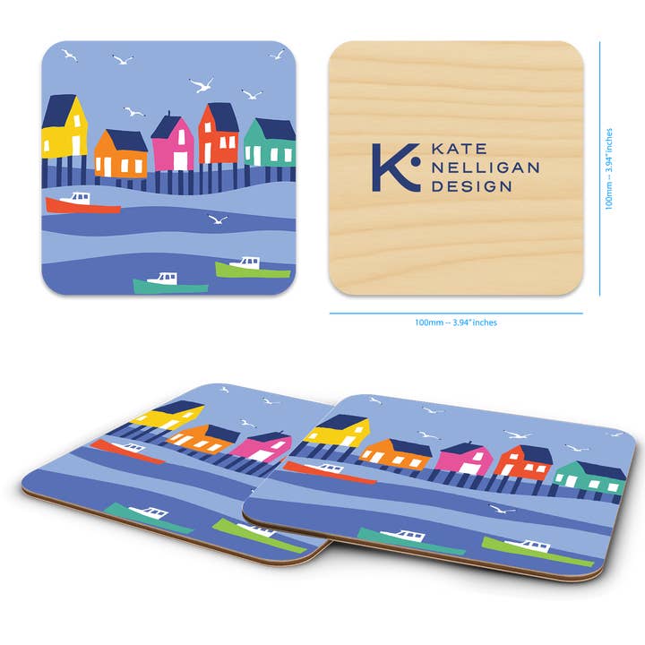 Trays4Us - Wholesale Coasters - Coastal 4"x4" Coaster Sets By Kate Nelligan4