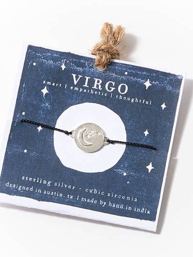 Bracelet du zodiaque de la Vierge en argent sterling pour la vente par Matr Boomie Fair Trade