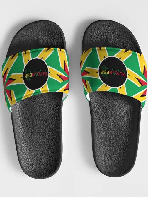 Guyanese Swag Guyana Flag Artistic Damen Slide Sandale für den Großhandel von Guyanese Swag