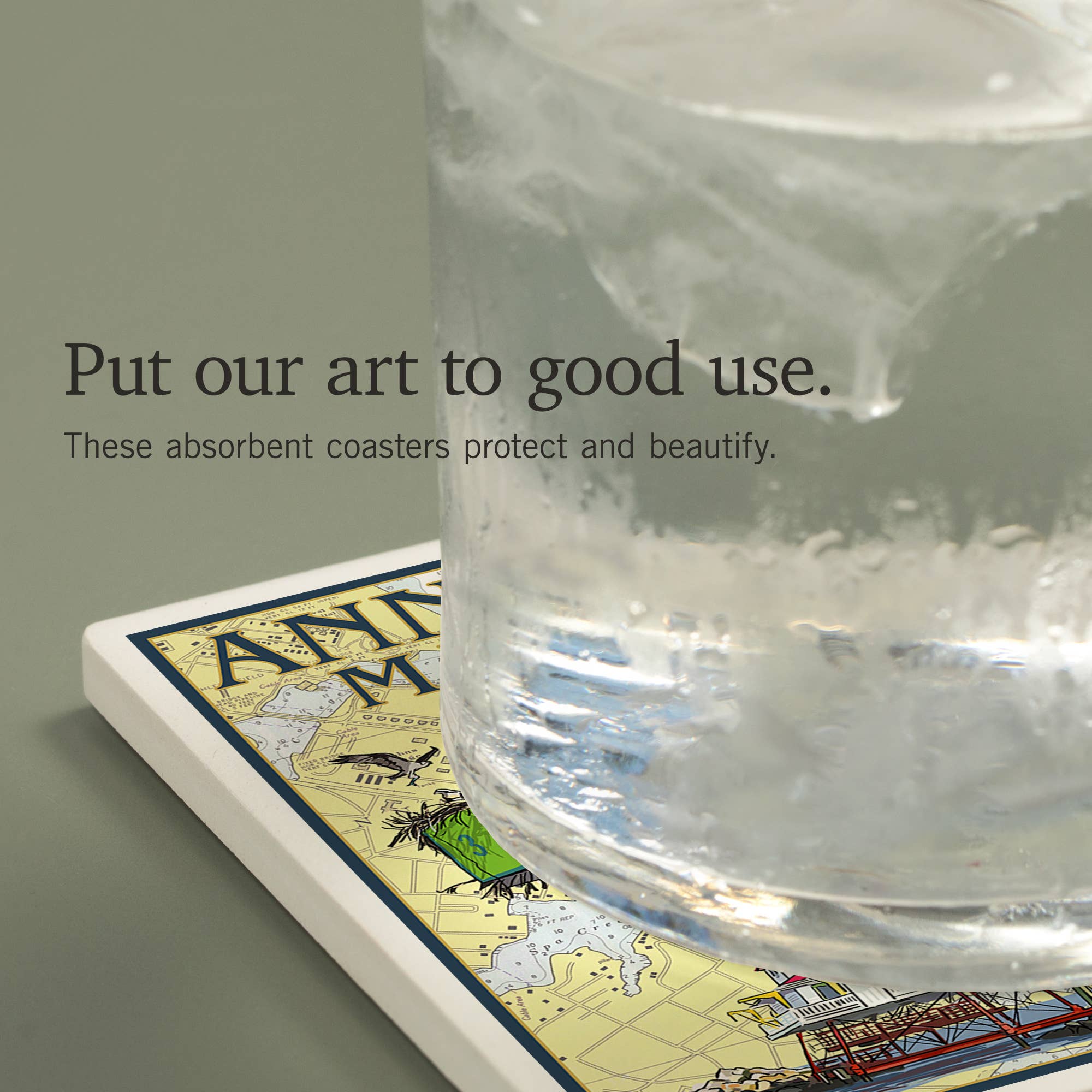Lantern Press - Wholesale Coasters - CERAMIC COASTER Annapolis, Maryland, Nautical Chart3