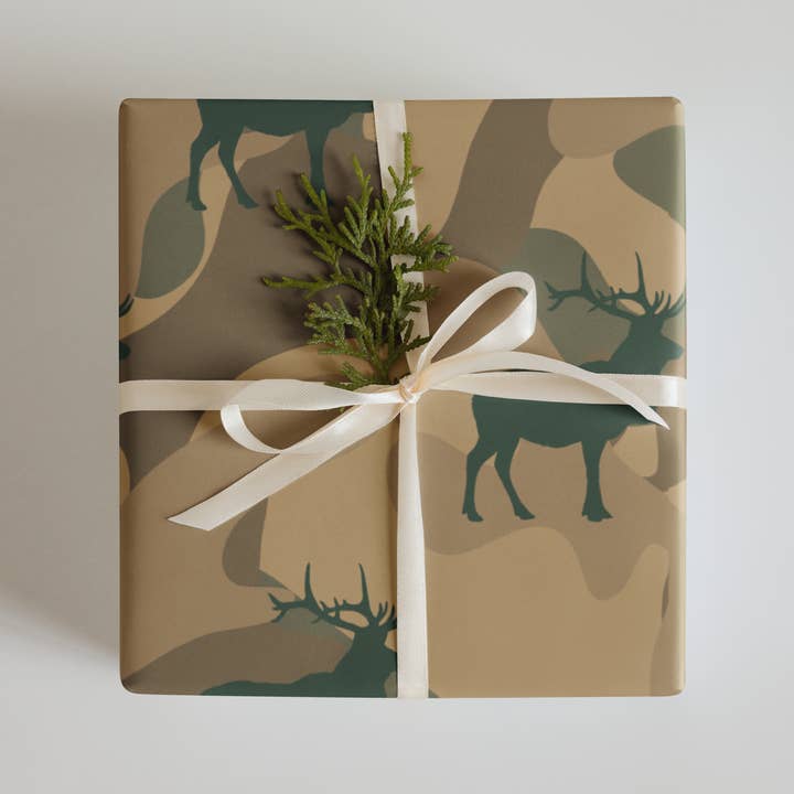 tomk by mushii kloth™ - Wholesale Flat Wrap - ELK GANG by tomk™, CAMO BATCH WRAPPING PAPER