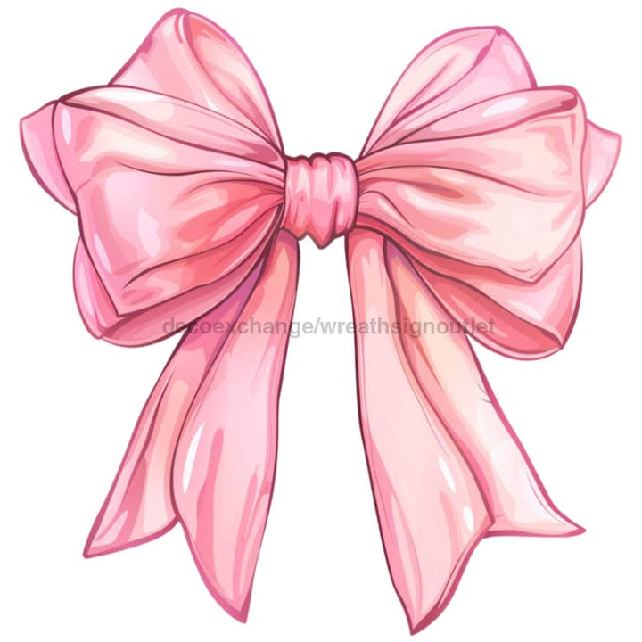 Bow Door Hanger, Pink Coquette Bow, wood sign, DECOE-W-904785-DH, 22" Door Hanger for wholesale by DecoExchange