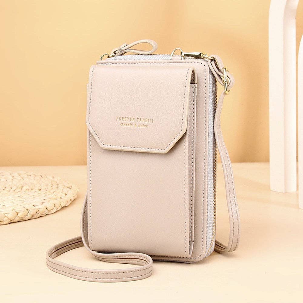 ShieldChic - Vente Sac à bandoulière – femme - Sac à bandoulière multifonctionnel en similicuir uni pour téléphone portable et portefeuille.9