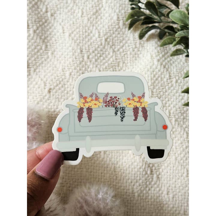 Taylor Made By Erin - Wholesale Sticker - Spring Flower Truck Weatherproof Die Cut Sticker
