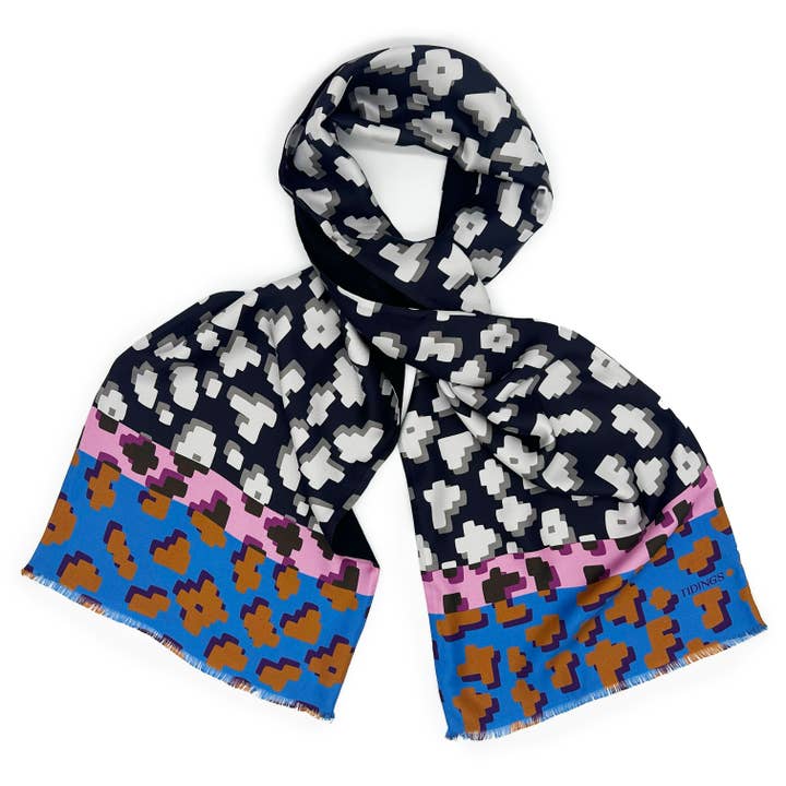 MODERNE MONO- DOUBLE SIDED SILK/WOOL SCARF for wholesale by Tidings