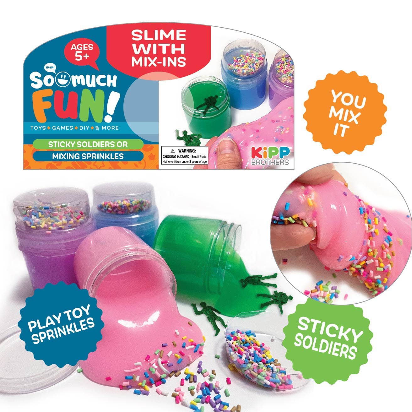 Novelty Closeout - Wholesale Putty/Slime - Kids - So Much Fun! Slime with Mix Ins Assortment - 12/Pack0