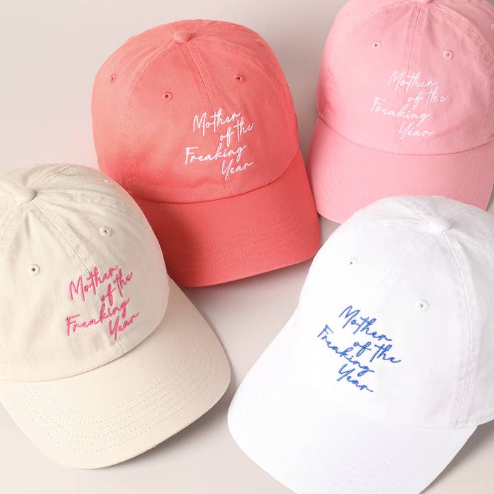 "Mother of the Freaking Year" Embroidery Baseball Cap for wholesale by Fashion City
