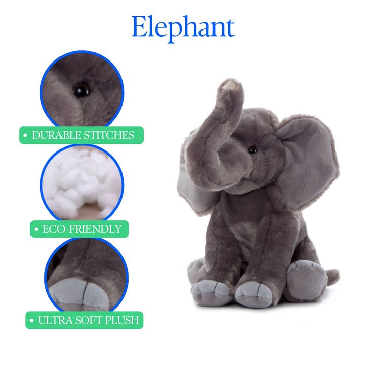 The Petting Zoo - Wholesale Stuffed/Plush Toy - Kids & Baby - 12"(28cm)Wild Onez African Elephant Wild Life2