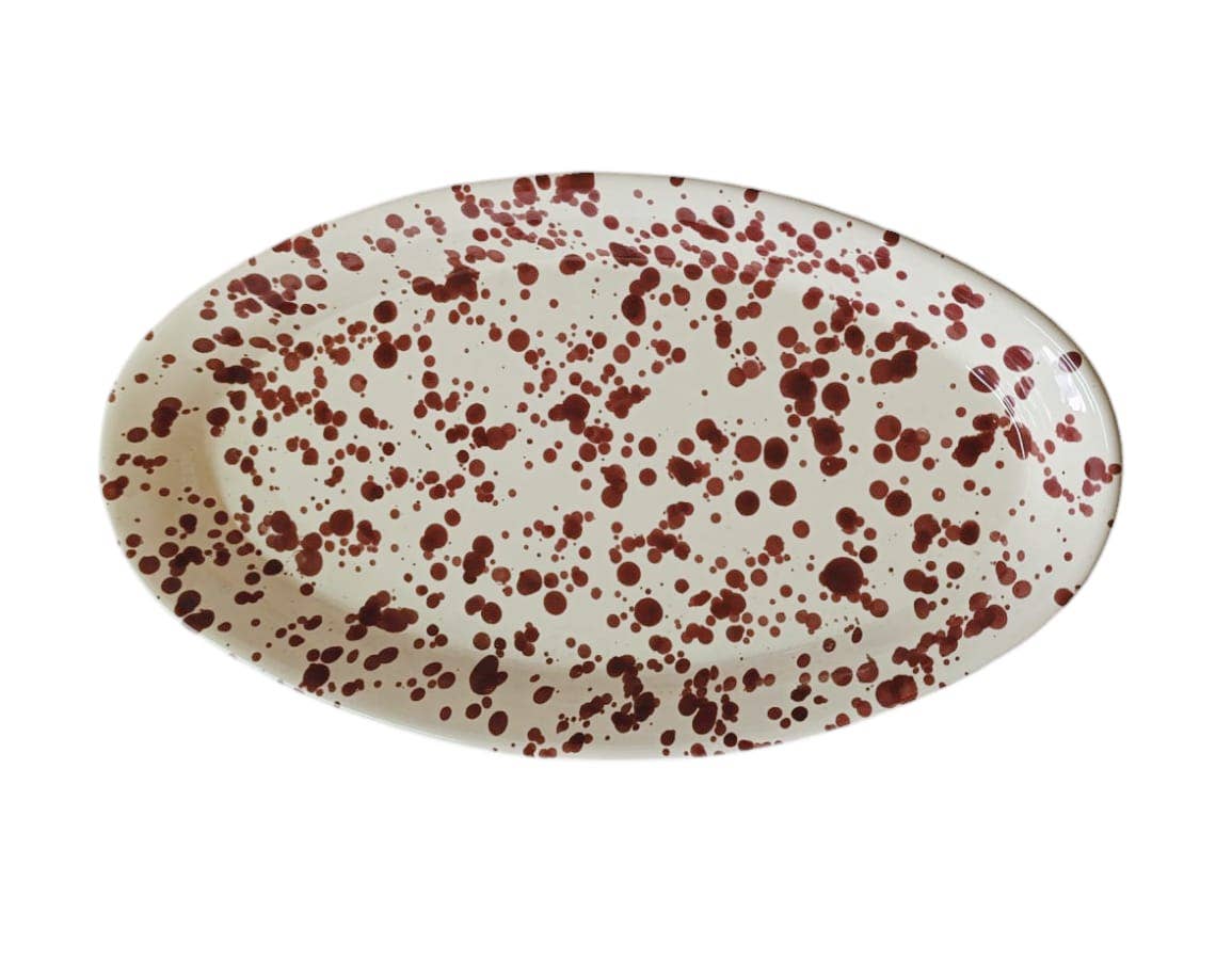 LOLIVA – wholesale Serving plate – Oval plate for serving diam. 29 cm - Splashed Line3