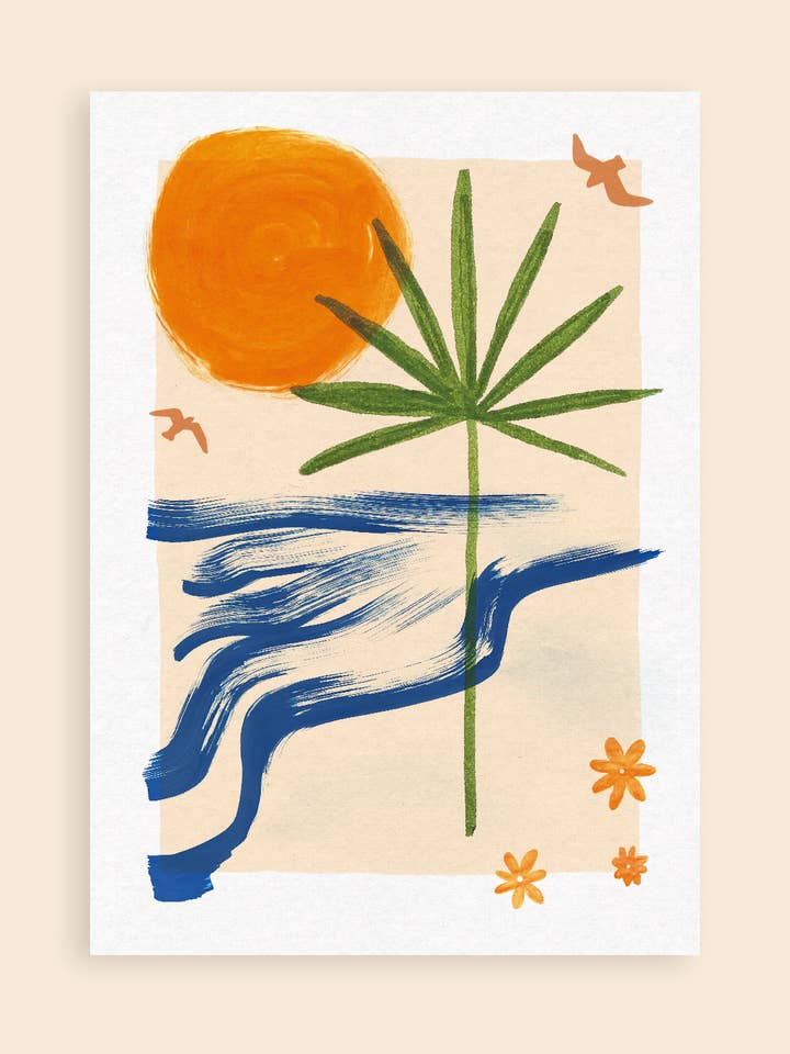 Beach Day Art Print voor wholesale door Hand and Palm