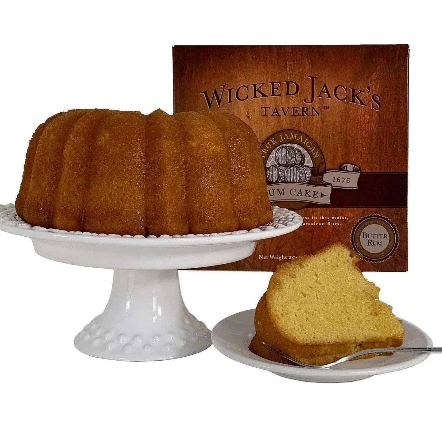 Trent Allen Gourmet Coffee - Wholesale Cake - Wicked Jack's Tavern® Jamaica Butter Rum Cake (20oz)1