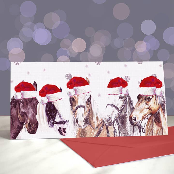 Purple Rein - Horse Greetings Card (Christmas) for wholesale by Amber Marie Studio