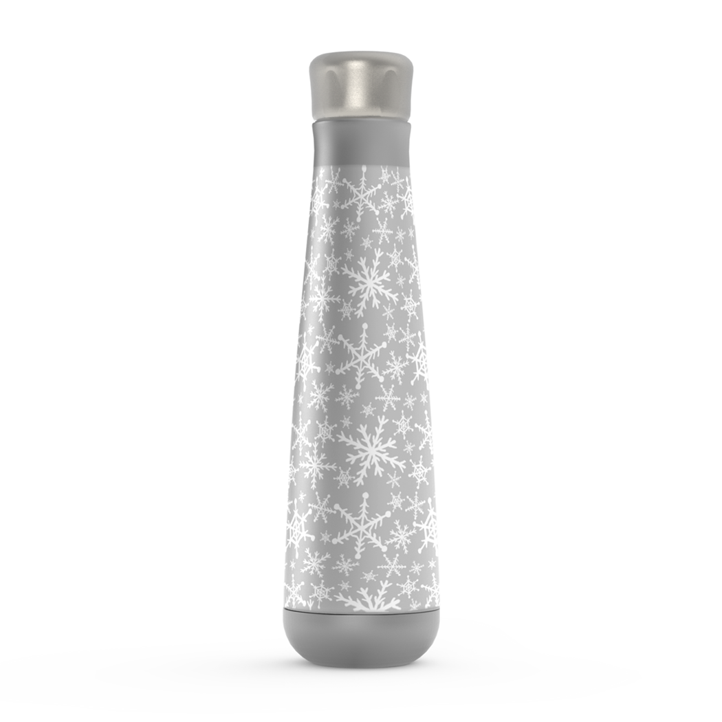 Lauren Ullrich Art - Wholesale Water Bottle - Gray Snowflakes Water Bottle0