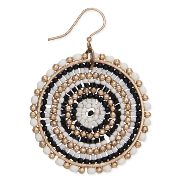 ZAD - Wholesale Dangle Earrings - Boho Beaded Round Earrings1