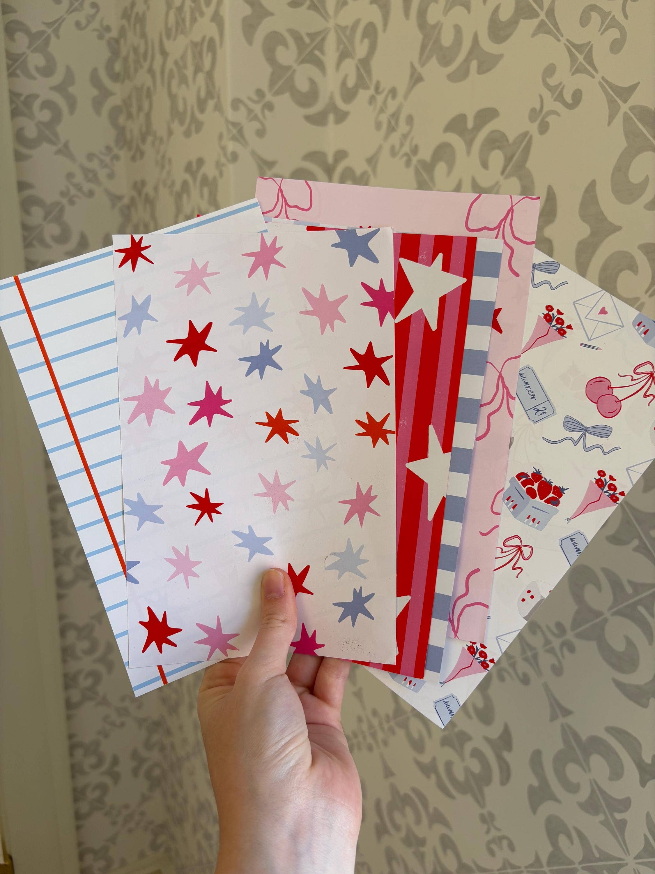 ReggieDesignCo - Venta al por mayor Cuadernos - Cuaderno de patrones de diario 6 páginas rosa3