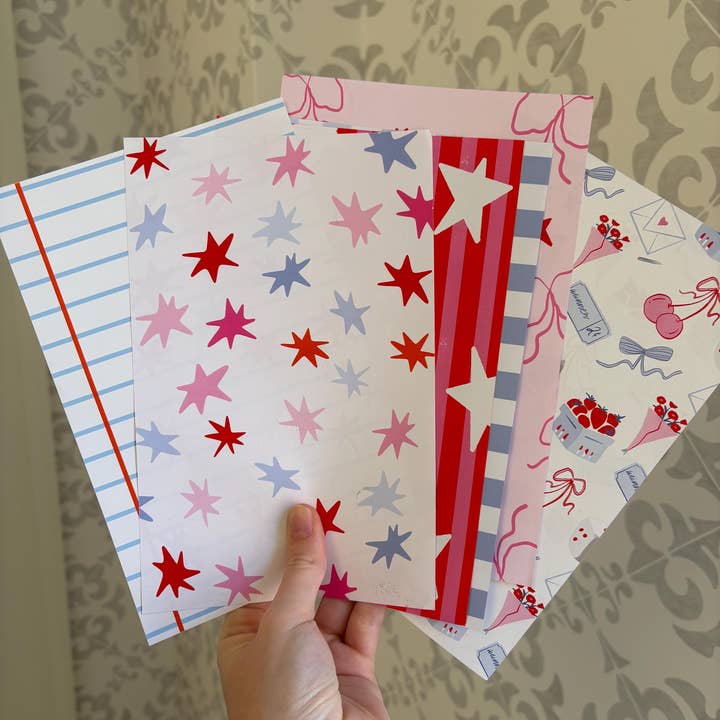 ReggieDesignCo - Wholesale Notebook - Journal Pattern Notebook 6 Pages pink3