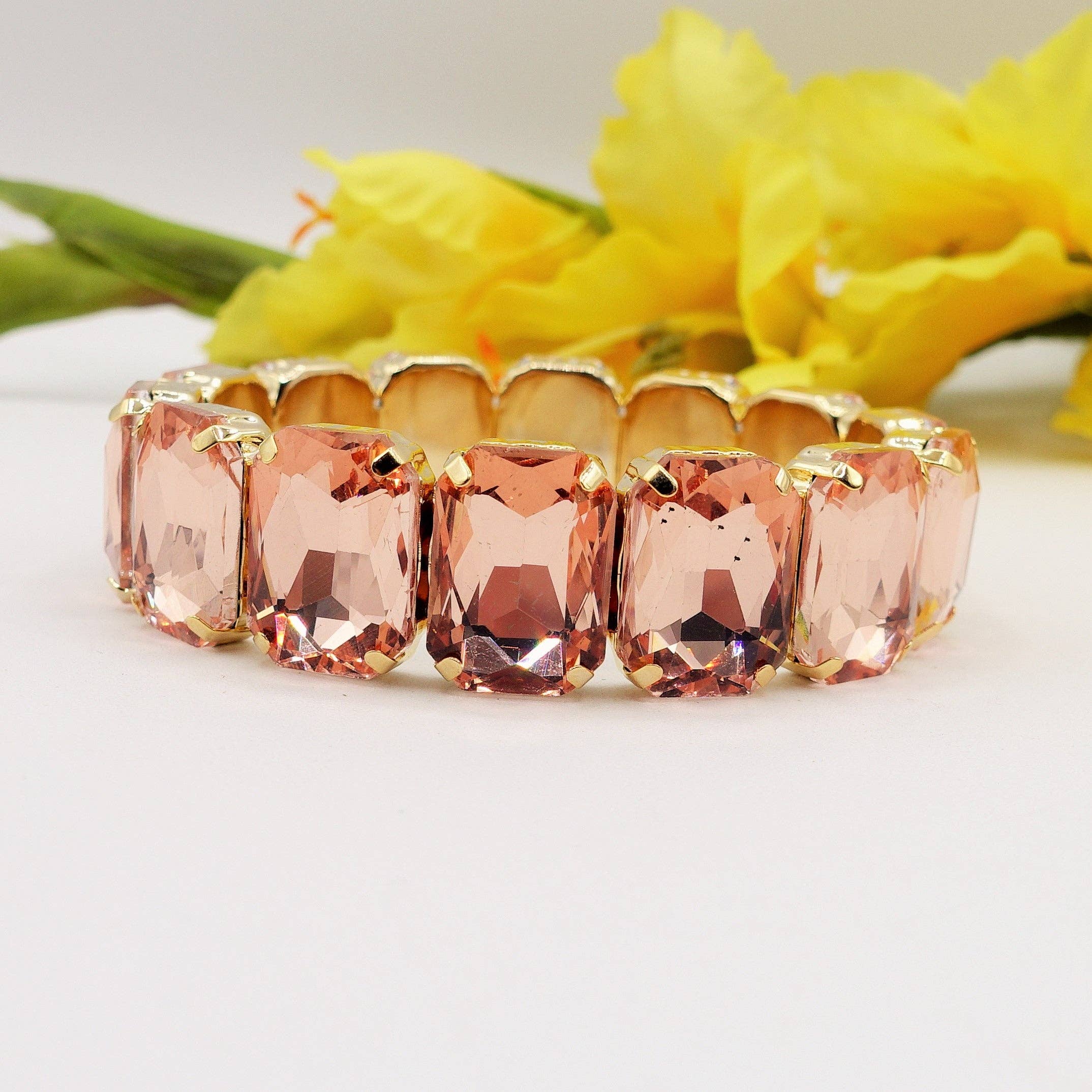 Daemon srls - Wholesale Bangle Bracelet - MARGOT - Bracciale Elasticizzato con pietre sfaccettate - LUCE COLLECTION14