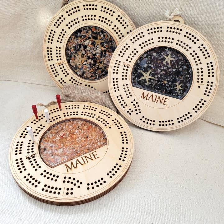 Maine Shellware - Wholesale Board Game - 7" Shell Cribbage Boards21