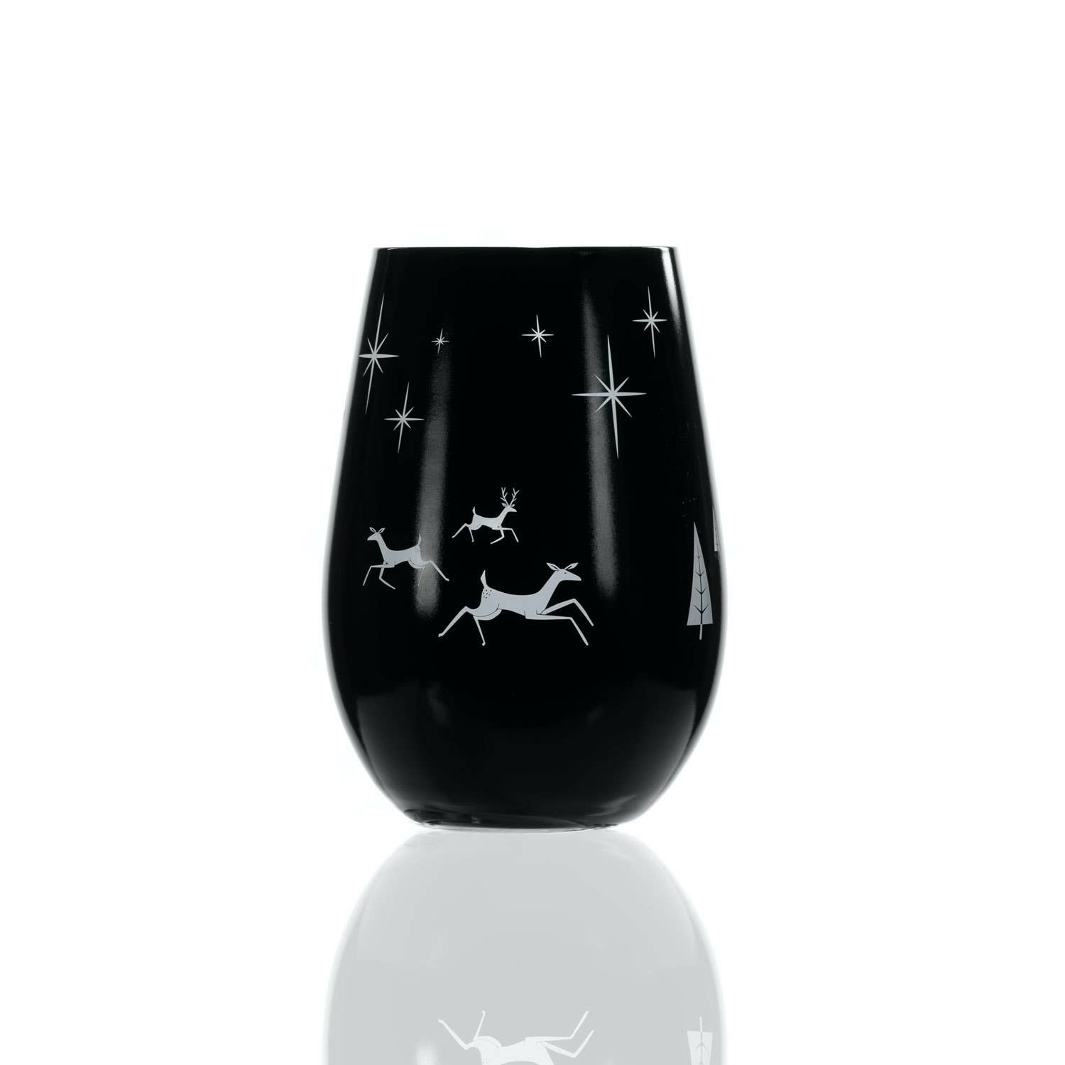 Rolf Glass - Wholesale Cocktail/Liquor Glass - Wonderland Black/SilverTumbler 16.5oz - Christmas - Holiday2