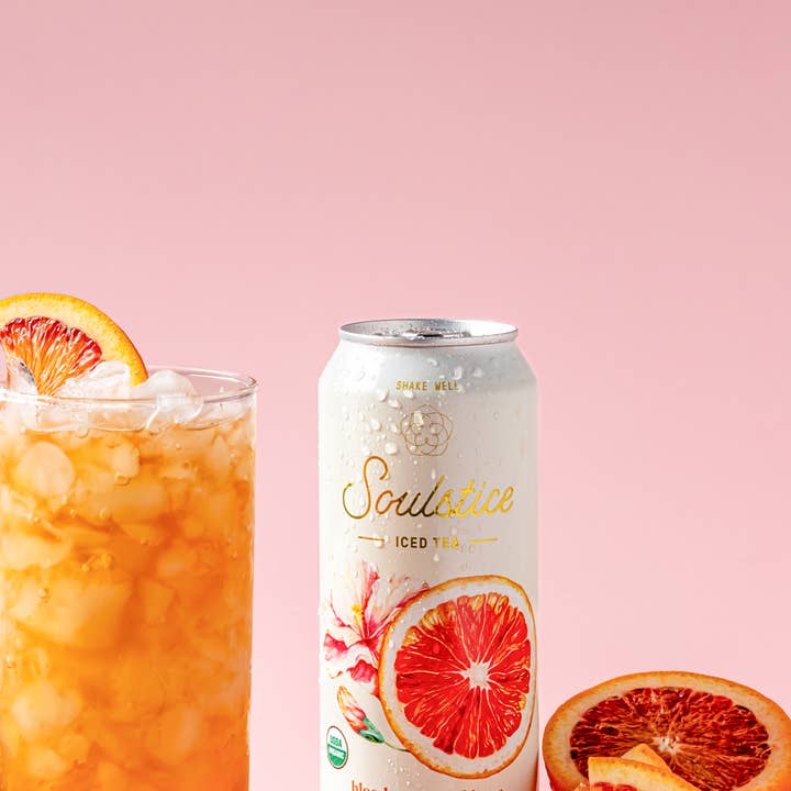 Soulstice Iced Tea - Wholesale Iced Tea - Organic Blood Orange Hibiscus 12 Pack Case