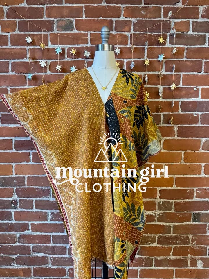 Mountain Girl Clothing - Wholesale Tunic - Women's - Reversible Long Kantha Tunic - One of A Kind1