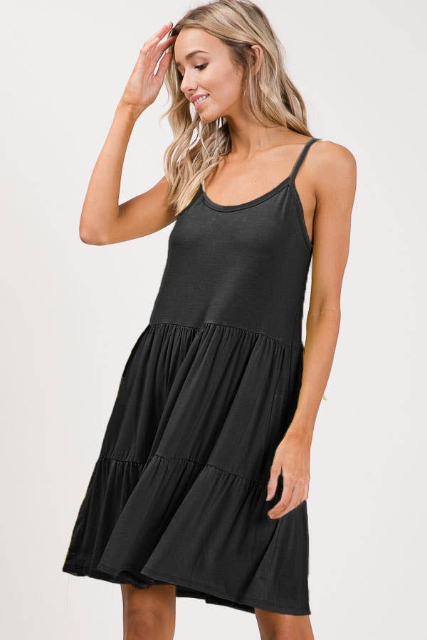 7th Ray – Engroshandel Kjole - Dame – Lagdelt Justerbar Snøret Ryg Blondeopbundet Flydende Mini Kjole D246921