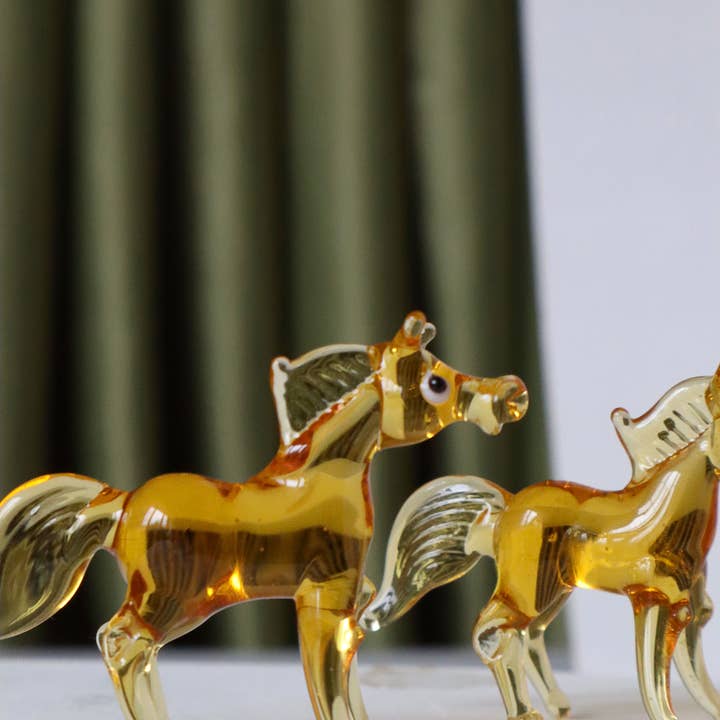 Adamodart – Estatueta decorativa por atacado – Conjunto 3 figurino de cavalo em vidro, candeeiro decoração cavalo, escultura,1