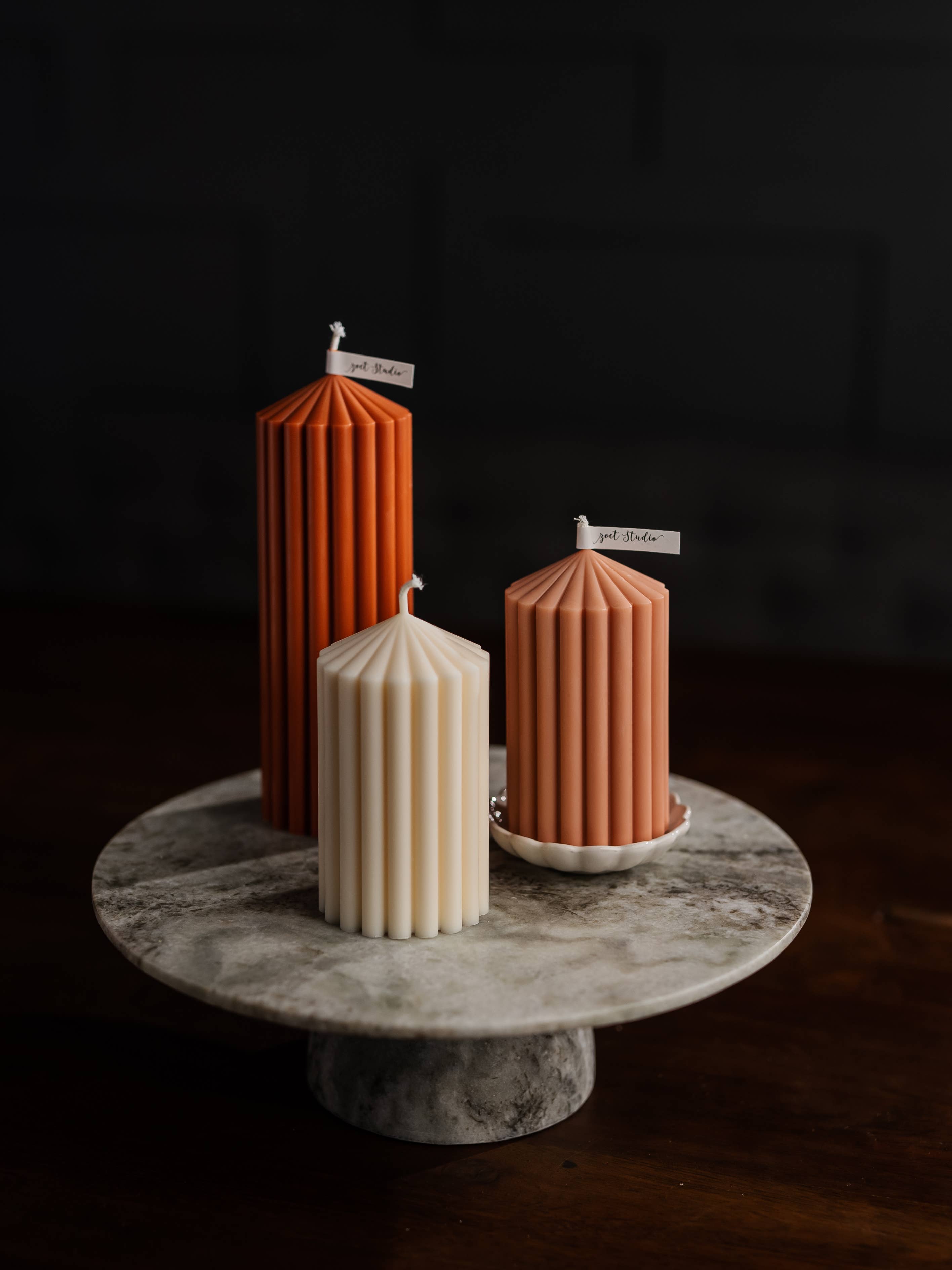 ZOETSTUDIO - Wholesale Pillar Candle - Large Ribbed Pillar Candles | Soy Wax | 110 hrs burn time13